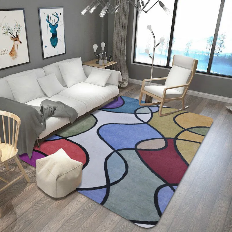  Bright Color Nordic Geometric Carpets For Living Room Home Decoration Bedroom Large Area Rugs Carpe - 32924913277