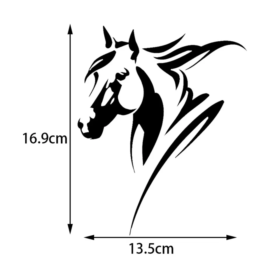 13.516.9cm Horse Animal Decor Vinyl Stickers Decals Car Styling Sticker On Car For Ford Audi BMW  Toyota VW BlackSilverLaser (4)