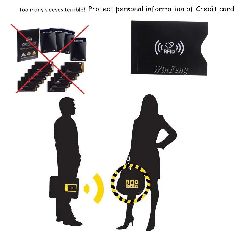 50 шт/лот RFID блокирующий рукав алюминиевая фольга RFID Блокировка карт рукав протектор идентификационная защита от кражи экранированный рукав