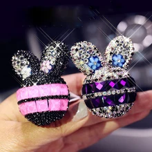 Шикарные автомобильные аксессуары для девочек, декор интерьера, ароматизатор в автомобиле, Ароматический диффузор с милым Кроликом, освежители автомобилей, держатель для духов