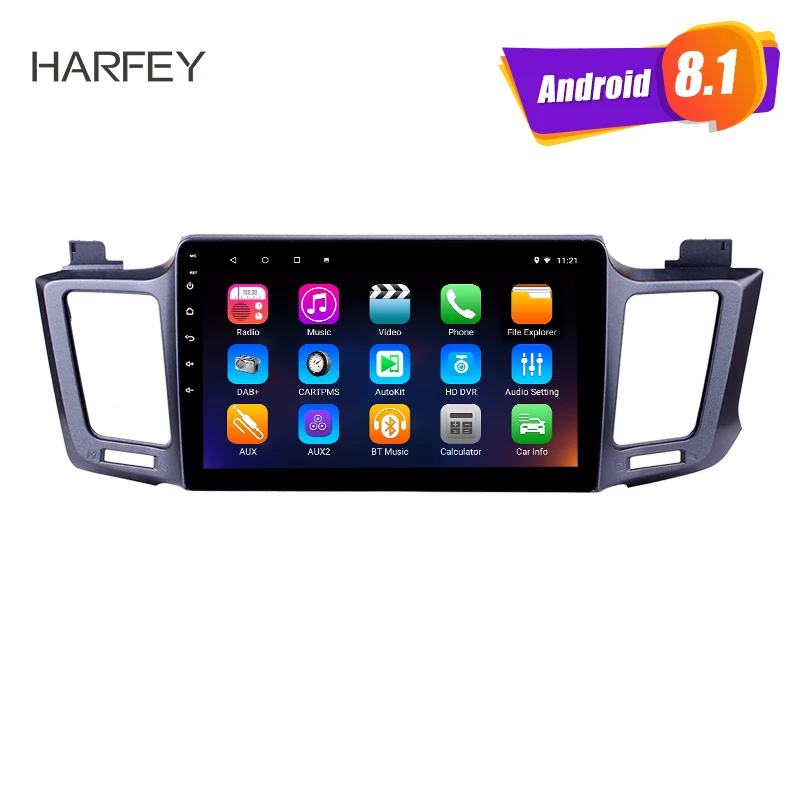 

Harfey 10.1" GPS Nav Android 8.1 for Toyota RAV4 2013-2016 In Car with Touch Screen 3G WiFi AM FM Radio Bluetooth USB DVR SWC