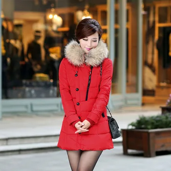 

Hot Winter Jacket Women Fur Collar Hooded Warm Thick Slim fit Parkas manteau femme hiver Plus size 5XL Down Winter Coat z30