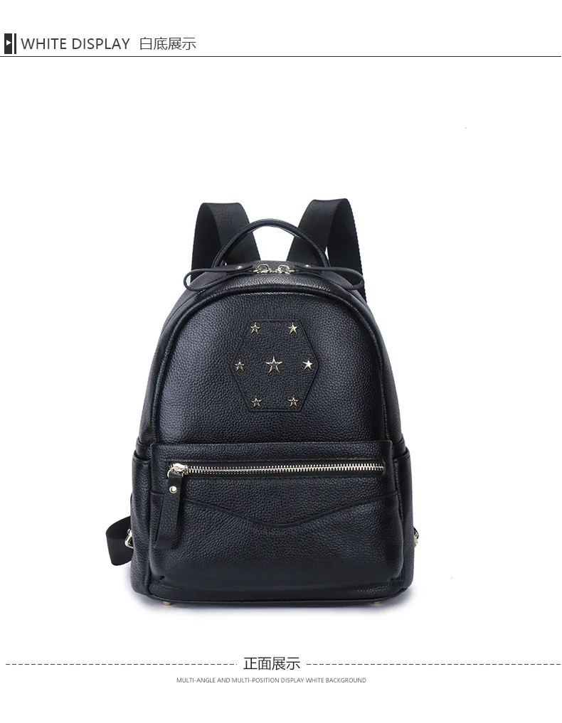 Модная женская сумка из натуральной кожи, рюкзак с мягкой спинкой, школьная сумка через плечо, черная сумка Mochila Feminina