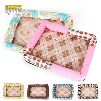 

CAWAYI KENNEL Summer Pet Dogs Cats Rattan Mat Mechanical Wash Soft Sleep Bed Blanket for Pet Dogs Cats Cama Perro Mascotas