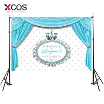 

Sunsfun custom crown prince boy blue birthday photography studio background High quality Computer print party backdrop