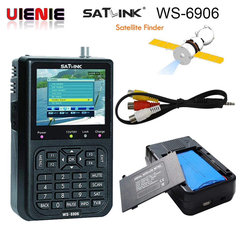 

[Genuine]Satlink WS-6906 3.5" DVB-S FTA digital satellite meter satellite ws 6906 satlink ws6906 Sat-Finder ws 6906 PK V8