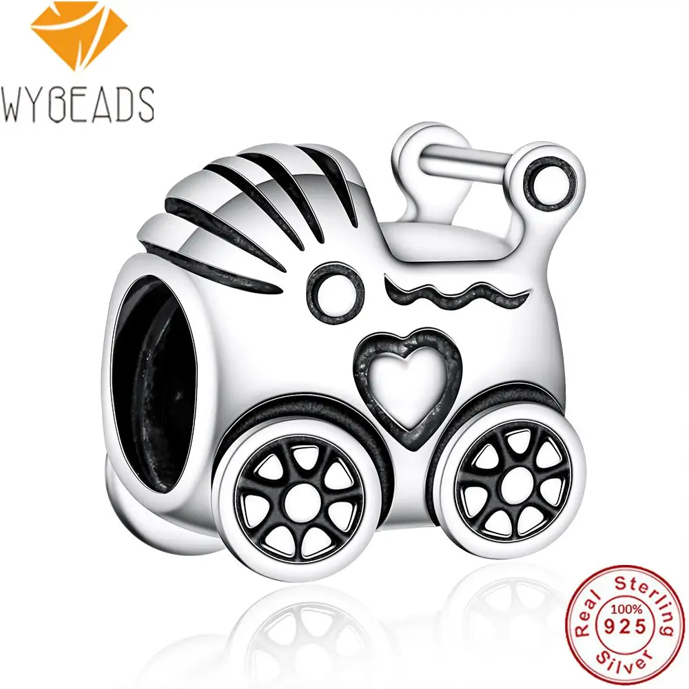 Wybeads 925 серебро Талисманы коляска детская европейского бисера для Змея