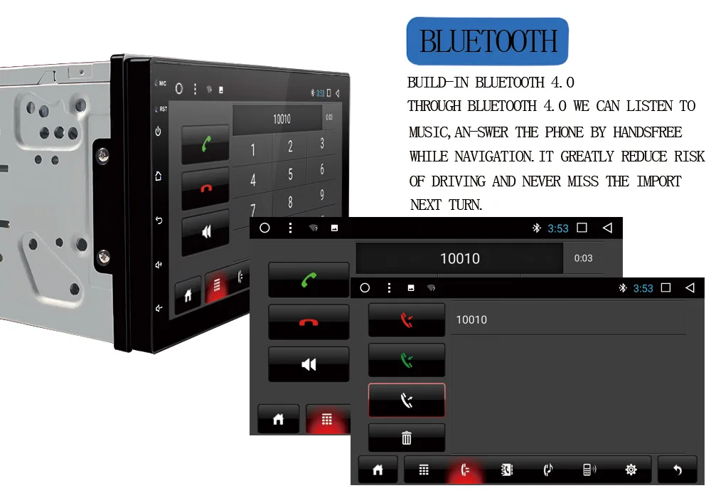 Best SZBULOAI Android 8.1 System 16G Memory Touch Screen 7 Inch HD Car Bluetooth MP5 Player 2 DIN Universal GPS Navigation WIFI 6