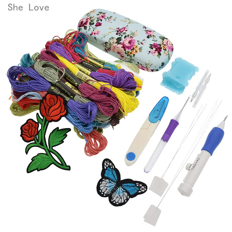 She Love Magic Embroidery Pen Punch Tool Kit Stitching Punch Pen Set