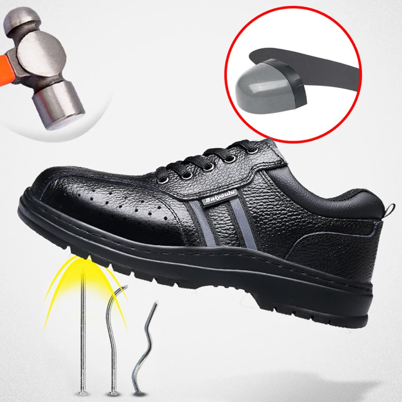 

2019 rubber wear-resistant anti-mite stab-proof anti-wearing insulation reflective safety shoes breathable labor insurance leath