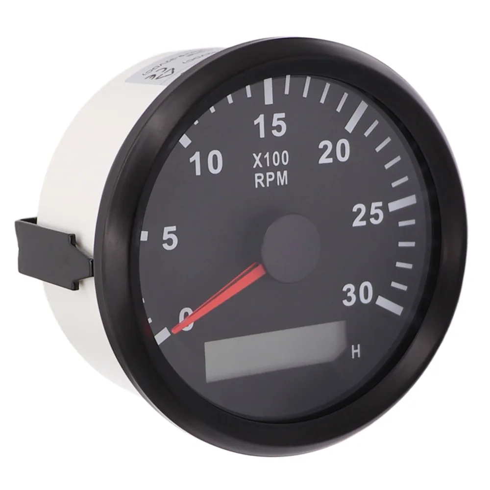 

85mm Boat Tachometer Marine Tacho Meter Gauge LCD Hourmeter 12V/24V 8000 /3000/6000 RPM Tachometer Gauge fit Car Boat Motor
