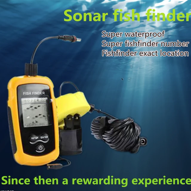 Best price at $246 Cheap wholesale10pcs High-quality fish finder waterproof portable sonar detector alarm sensor 0.6 m -100 m echo sounder wired LCD ap