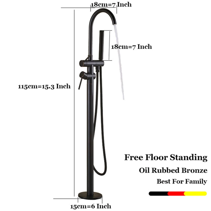 Senlesen латунный пол свободно стоящий кран с одной ручкой двойной контроль холодной горячей воды смеситель Para ванна душ и ванна