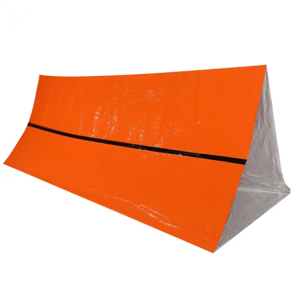

Orange PE Portable Survival Emergency Shelter Tent waterproof Outdoor Rescue Camping Shelter Emergencies keep warm For Hiking