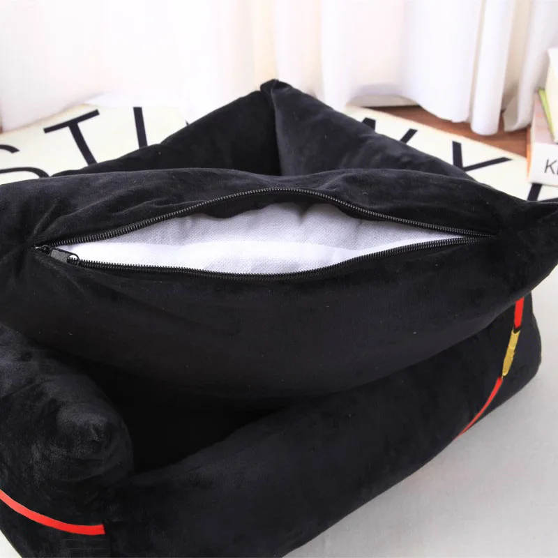Tanie Boutique luksusowe łóżko dla zwierząt dla małych średnich dużych psów kot kanapa z funkcją spania przytulne psia buda Puppy pudle gniazdo poduszka do spania ciepła buda S XL