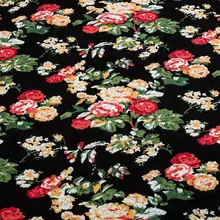 Ткань трикотажная хлопчатобумажная ткань с цветочным принтом тонкая и мягкая швейная ткань для платья YA0090