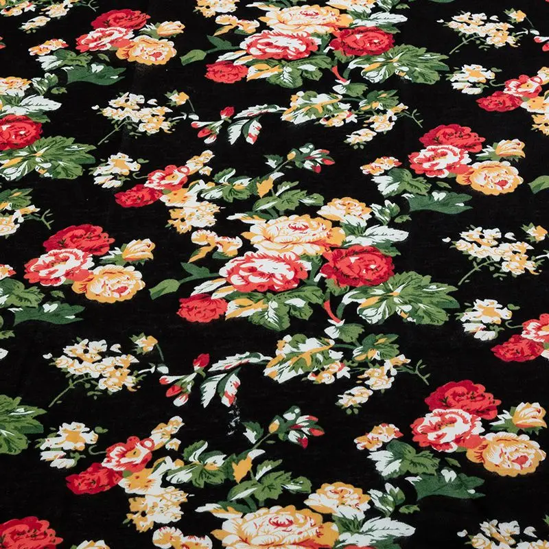 

fabric knit Cotton fabric print flower fabric thin and soft sewing fabric for dress YA0090