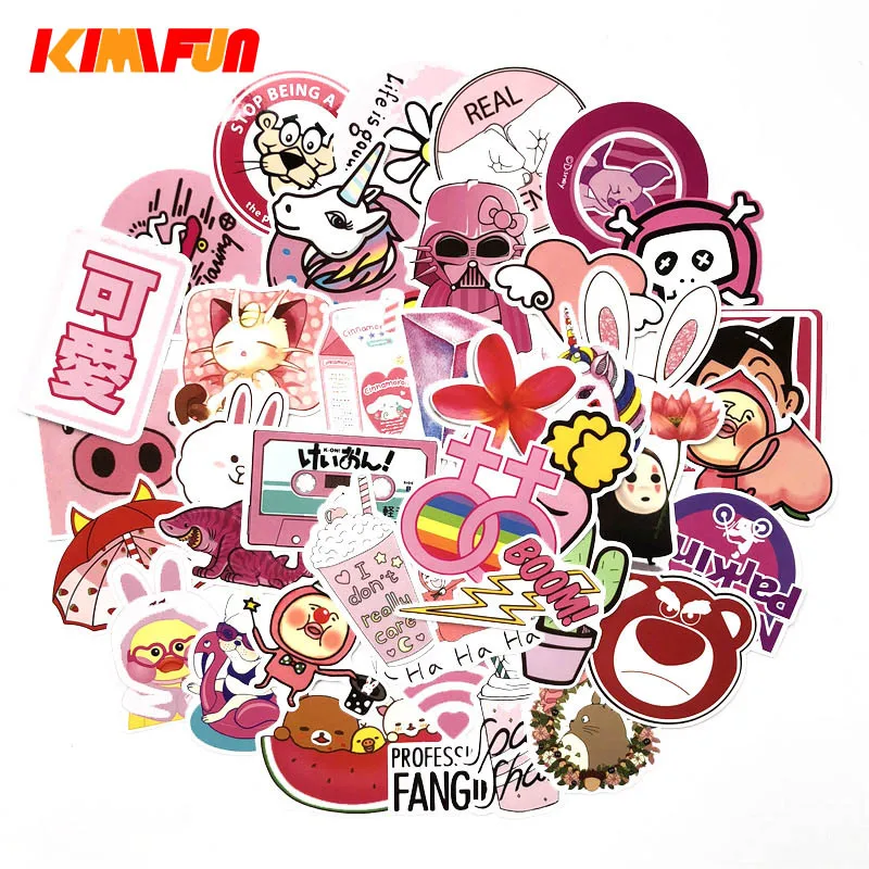 40pcs Pink Cute Personality Graffiti Laptop Stickers Kids DIY Cute Toy Stickers Rabbit