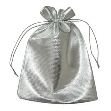 13*18 см 100 шт. ручной работы серебряный шнурок Сумки для свадьбы/Вечеринки/подарок/браслеты/ожерелье чехлы Ювелирная упаковка Дисплей Сумки