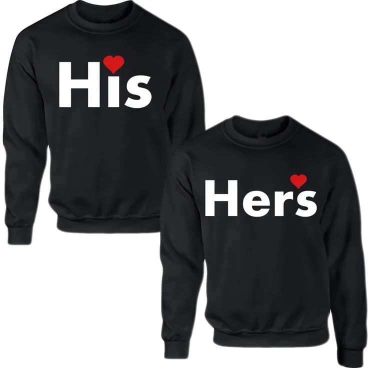 Popular His And Hers Hoodies-Buy Cheap His And Hers Hoodies Lots Couple Matching Hoodies Hooded His&Hers Cute Printed Black Casual Sweatshirts Mne/Women Cotton Crewneck Pullovers - Popular His And Hers Hoodies-Buy Cheap His And Hers Hoodies Lots