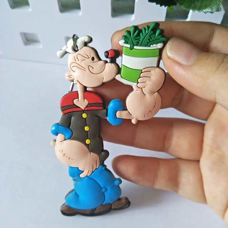 Popeye моряк ПВХ брелок оливковый Oyl Bobbi cos Модный классический аниме silicona para llaves сумка подвеска брелок ювелирные изделия - Цвет: 01