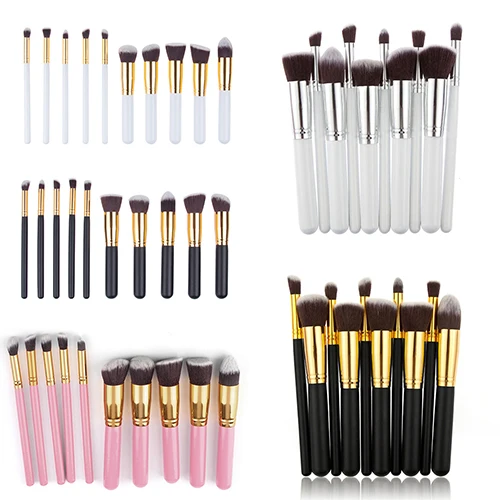 

Fashion 10Pcs Makeup Cosmetic Tool Eyeshadow Powder Foundation Cheek Brush Set