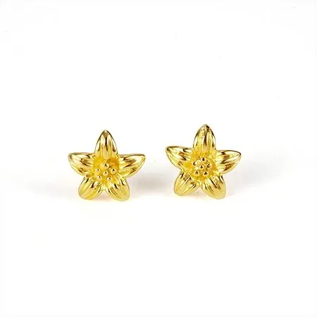Free Shipping Whole Quality Women S Flower Style 24k Yellow Whole Quality Women S Flower Style 24k Yellow Gold Plated Stud Earrings