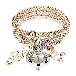 Aimecor Кварцевые женские модные, в форме сердца женские часы-браслет мужские кварцевые часы подарок Pour Montre Femme Saat Y1225