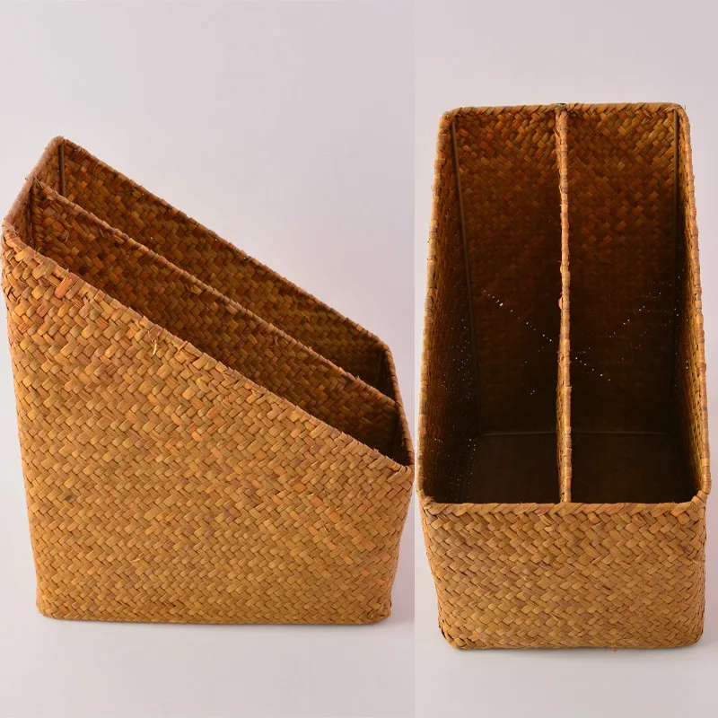 Бамбуковая корзина для хранения Weaven косметический Органайзер Офисная коробка
