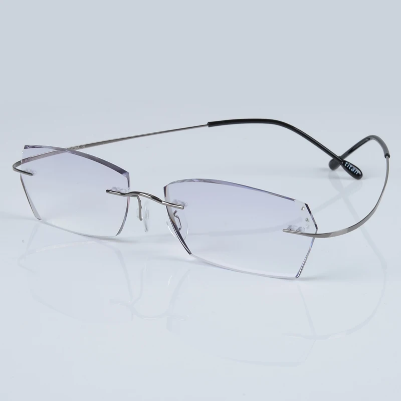 Титановые очки бесконтактная оптическая рамка рецепт; очки без оправы для мужские очки унисекс кремния для ног - Цвет оправы: Серый