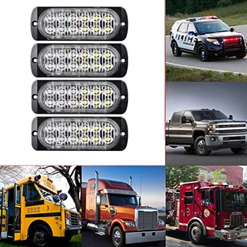 

Car Lights 2X Side marker strobe lights 12 LED Ultra-thin Emergency warning Light 19 flash patterns 12V-24V Waterproof