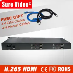 HD H.265 HEVC AVC 1u 4 Каналы HDMI ip-кодер для IPTV Потоковое YouTube wowza Facebook ustream