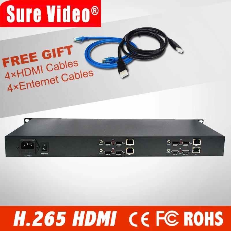 DHL Free Shipping HEVC 1U Chassis 4 Channels HDMI Encoder IPTV H.265 /H.264 Hardware HDMI To IP Encoder For Live Streaming, IPTV DHL Free Shipping HEVC 1U Chassis 4 Channels HDMI Encoder IPTV H.265 /H.264 Hardware HDMI To IP Encoder For Live Streaming, IPTV