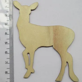 

(48pcs/bag)83*65mm Blank wooden antelope crafts laser wood party wedding decoration DIY accessories 001001051