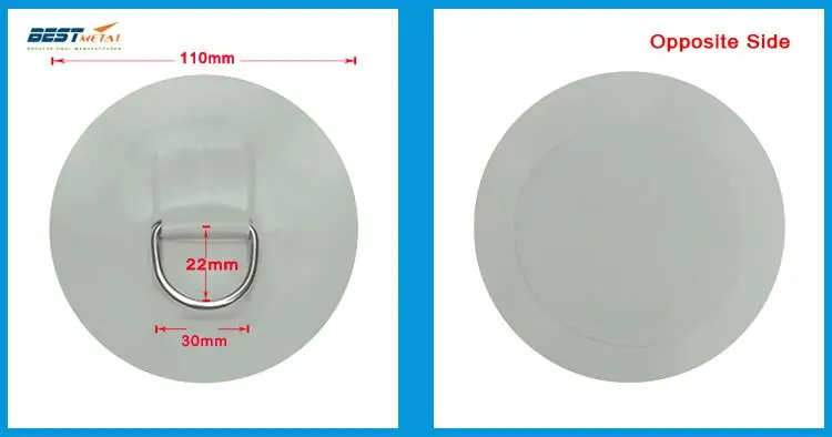 Черный зеленый красный белый синий цвет 4,3 дюйма нержавеющая сталь d-образное кольцо ПВХ патч для ПВХ надувной лодки плот для шлюпки, байдарки - Цвет: Серый