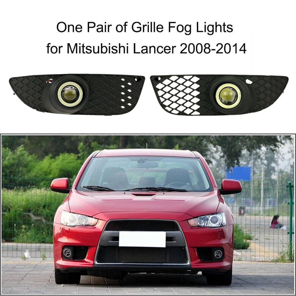 

One Pair of Bumper Grille Fog Lights LED Lamp with Wiring Switch Kit for Mitsubishi Lancer 2008-2014