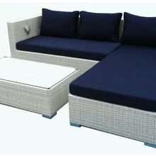 Лидер продаж, алюминиевый каркас современный синтетический ротанга белый плетеный диван