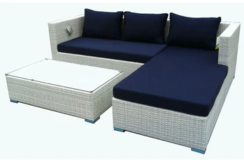 

hot sale aluminium frame modern synthetic rattan white wicker sofa