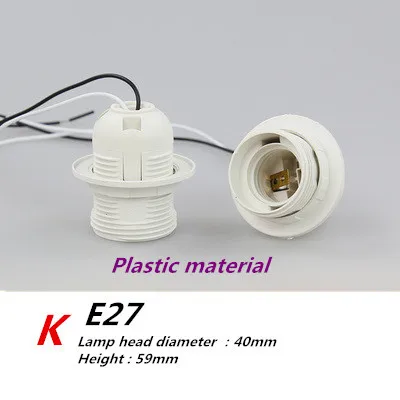 Керамический пластиковый E27 светильник, цоколь, тип цоколя, держатель лампы, патрон, аксессуары для осветительных приборов - Цвет: K