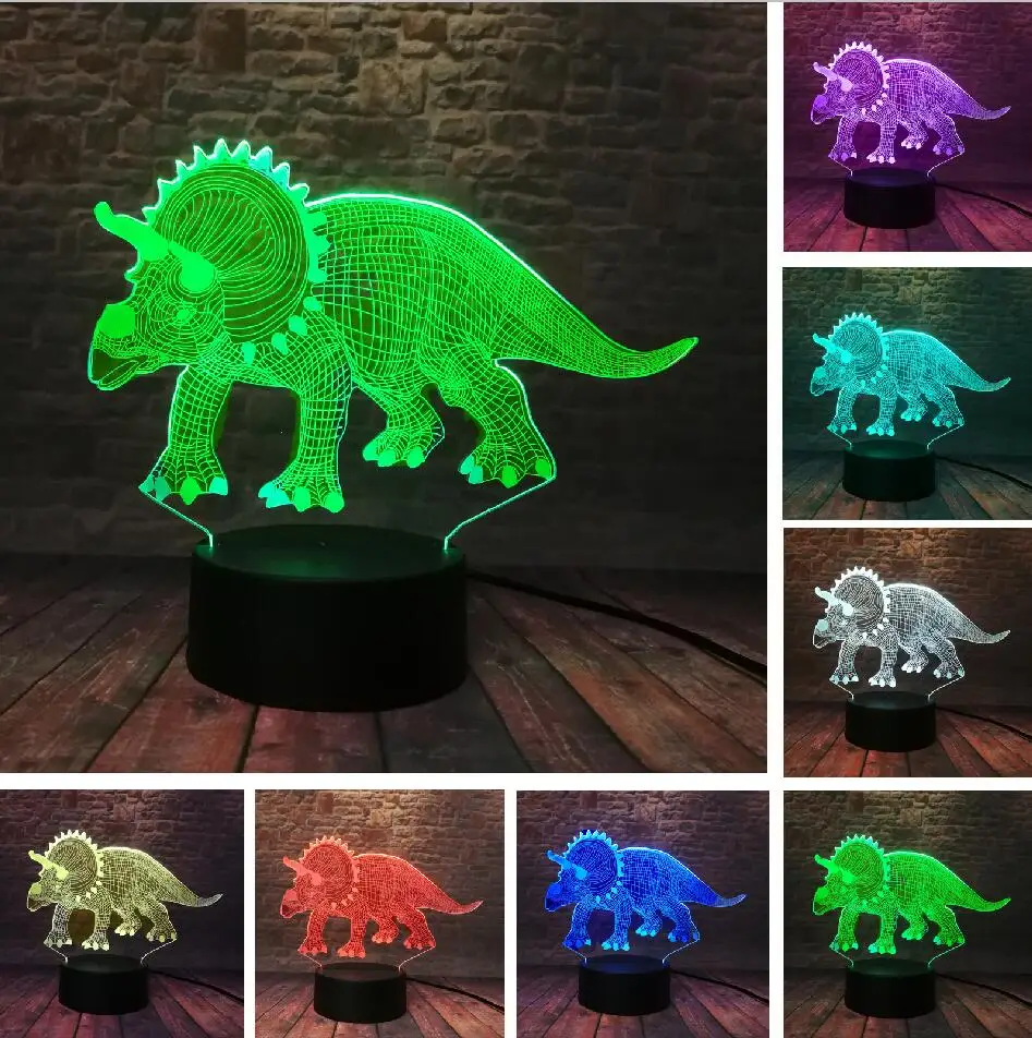 Velociraptor 3D лампы динозавра Clever синий 7 цветов светодиодный ночной Светильник для детей для маленьких мальчиков спальную комнату декор платье, платье для дня рождения, подарки на Рождество - Испускаемый цвет: Style 9