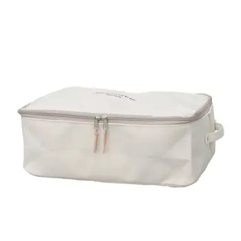 

Foldable Under Bed Canvas Fabric Storage Bag Organizer for Comforters Blankets Bedding Duvets Clothes Quilts Pillows (Oversized)