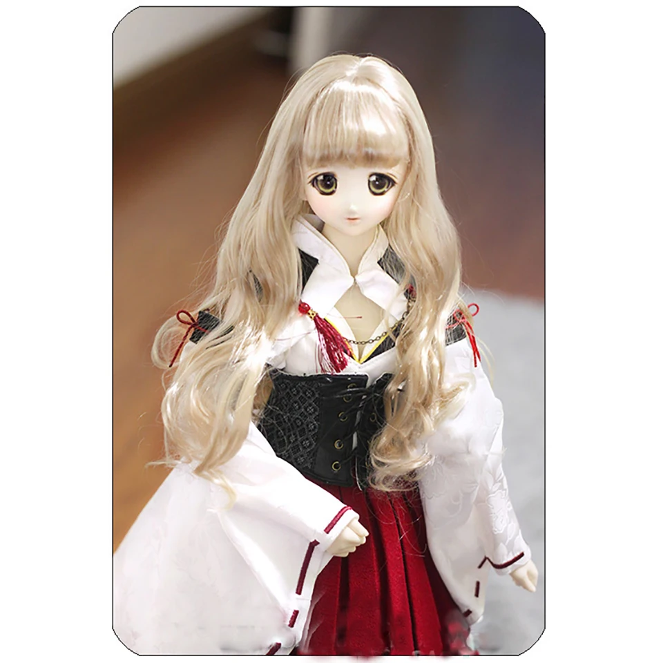 Bybrana 1/3 1/4 SD BJD парик черный коричневый серебряный длинные вьющиеся волосы с челкой для кукол