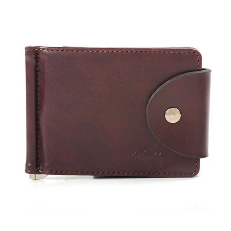 Абсолютно и качественный Роскошный деловой мужской Ультратонкий кожаный бумажник с зажимом для денег ID кошелек для кредитных карт кошелек мужской L* 5 - Цвет: Brown