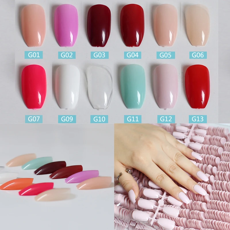 

24pcs The newest candy color coffin shape nails, popular sales of the king, sexy must 24 color can choose