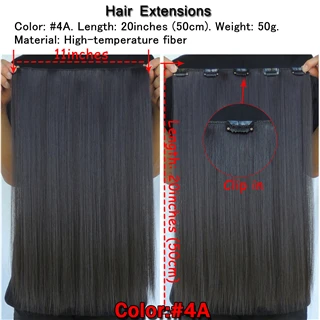2 шт./компл. Xi. rocks 25 цветов зажим для наращивания волос 20 дюймов волосы синтетические на зажимах расширители 50 г прямые пряди Красный блонд - Цвет: 4А #