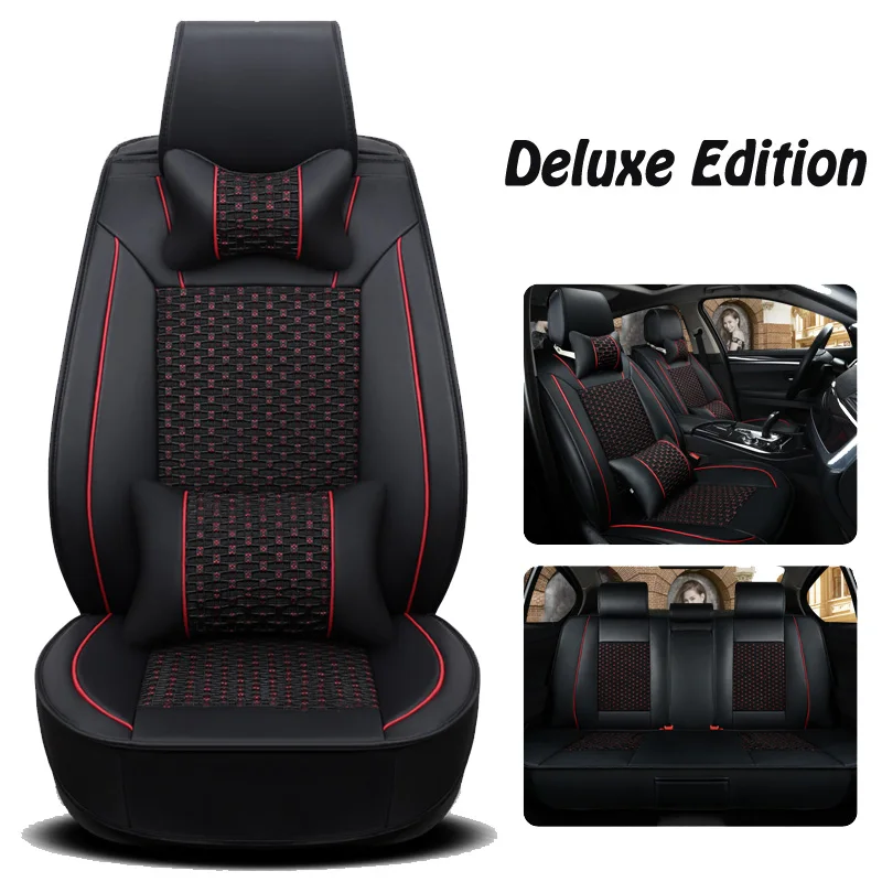 Чехлы на сиденья и подставки для Kia K2 K3 K4 K5 K9 SPORTAGE Rui Sorento Borrego cadenza Tire Track Detail Styling Car Seat протектор - Название цвета: Black luxury