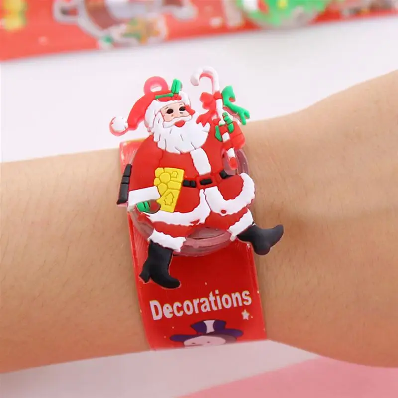 12 шт Светодиодный Рождественский браслет Санта-Клауса, круговой браслет для рождественской вечеринки, украшения(разные стили