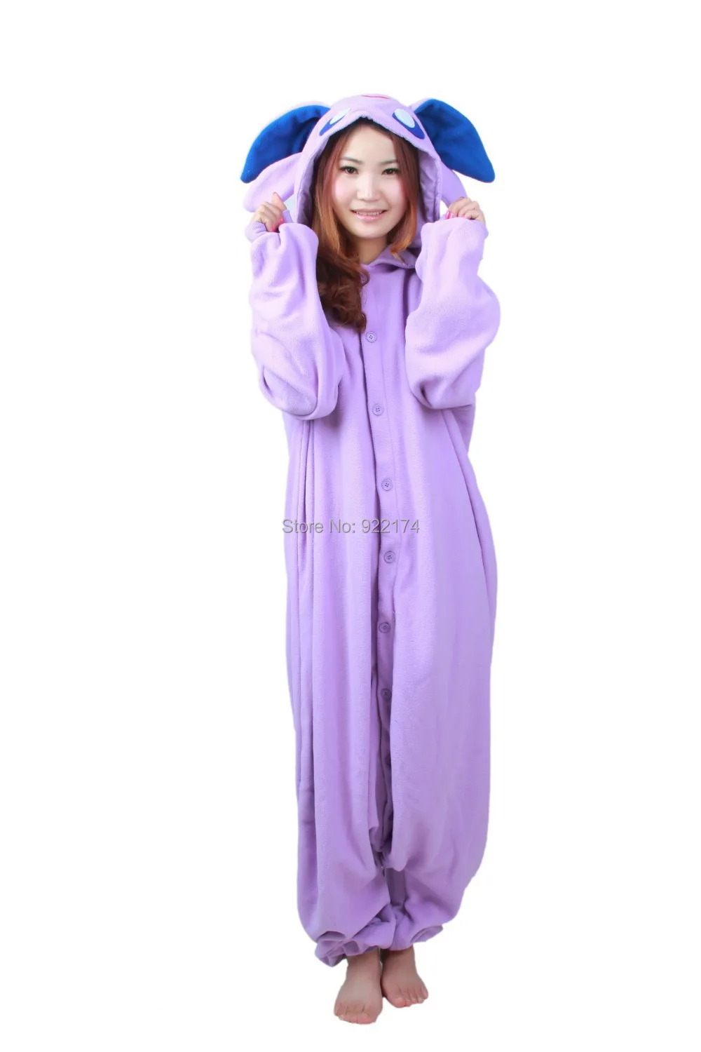 Cosplay&Ware [0]Adult Unisex Warm Polar Fleece Cartoon Anime Master Espeon Cosplay Costume Onesie Jumpsuit Pyjamas -Cosplay&Ware anime Shop