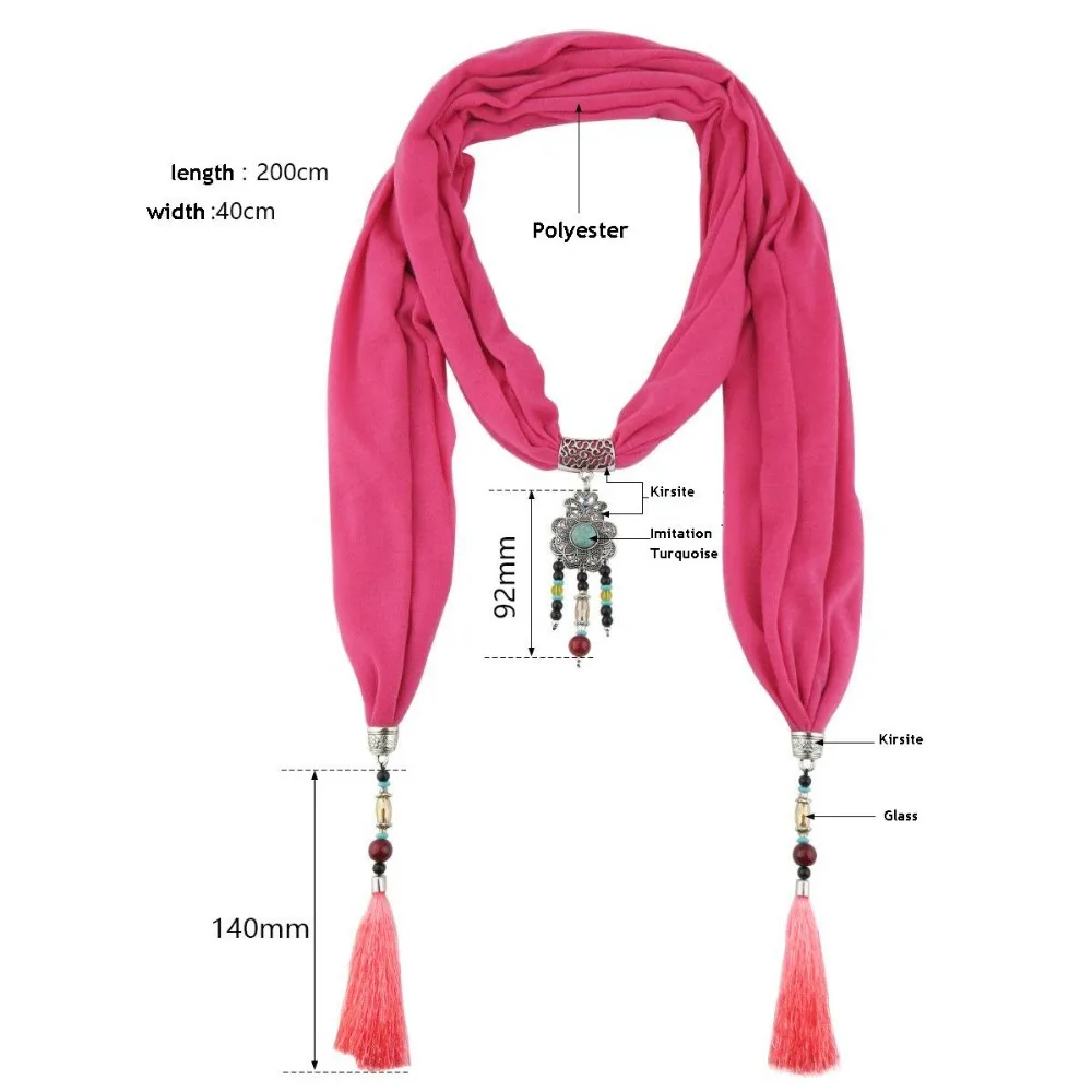 2017 The new cotton tassel scarf Mixed Color Ceramic Pendant Jewelry