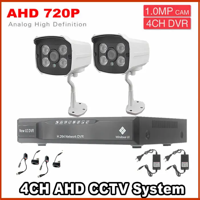 security kit camera surveillance system 1.0MP waterproof outdoor 720P AHD cctv camera 4CH HDMI 960H AHD High Definition DVR  Kit